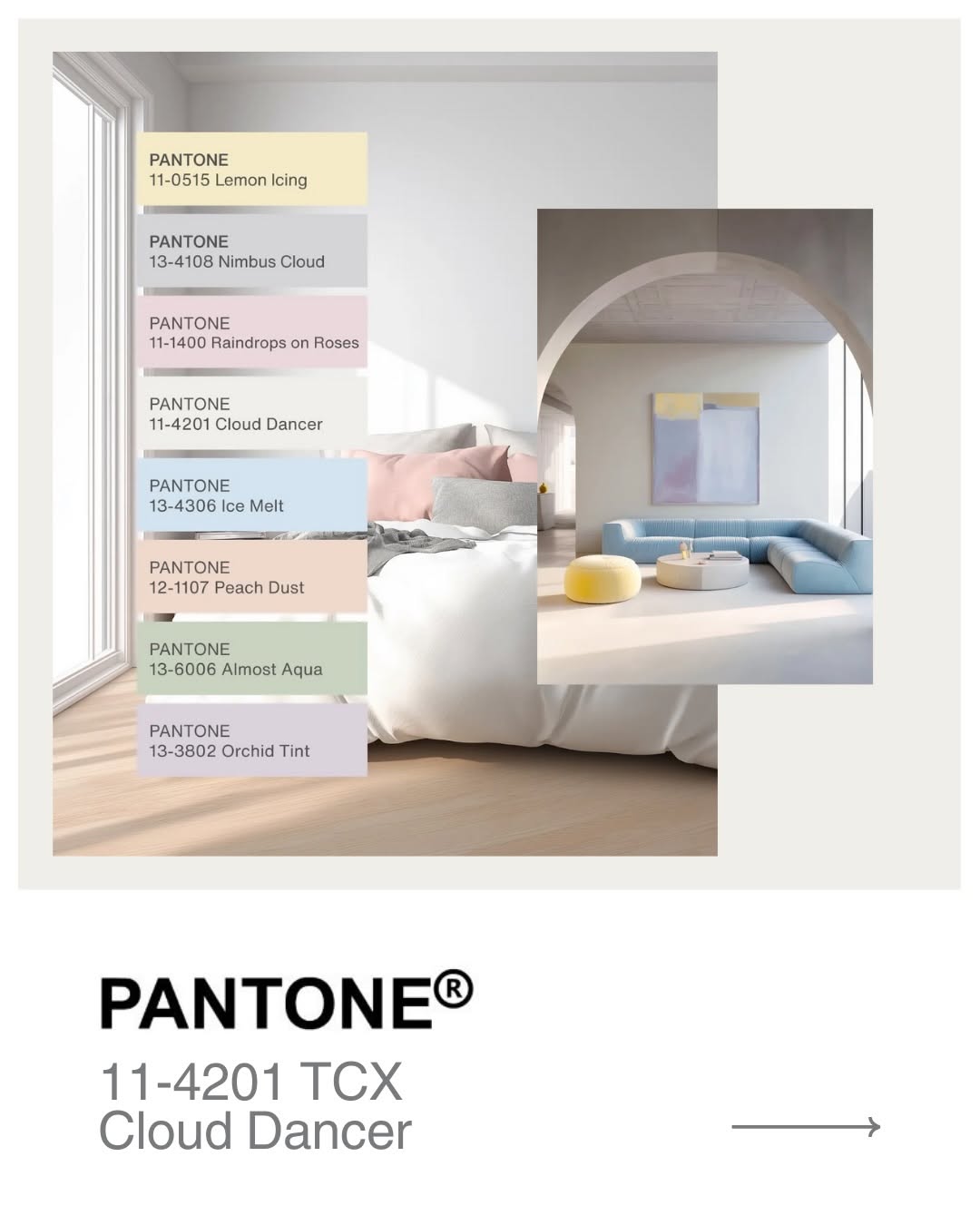 Meet Cloud Dancer Pantone s Colour of the Year 2026. Soft  airy  and beautifully understated. We can t wait…